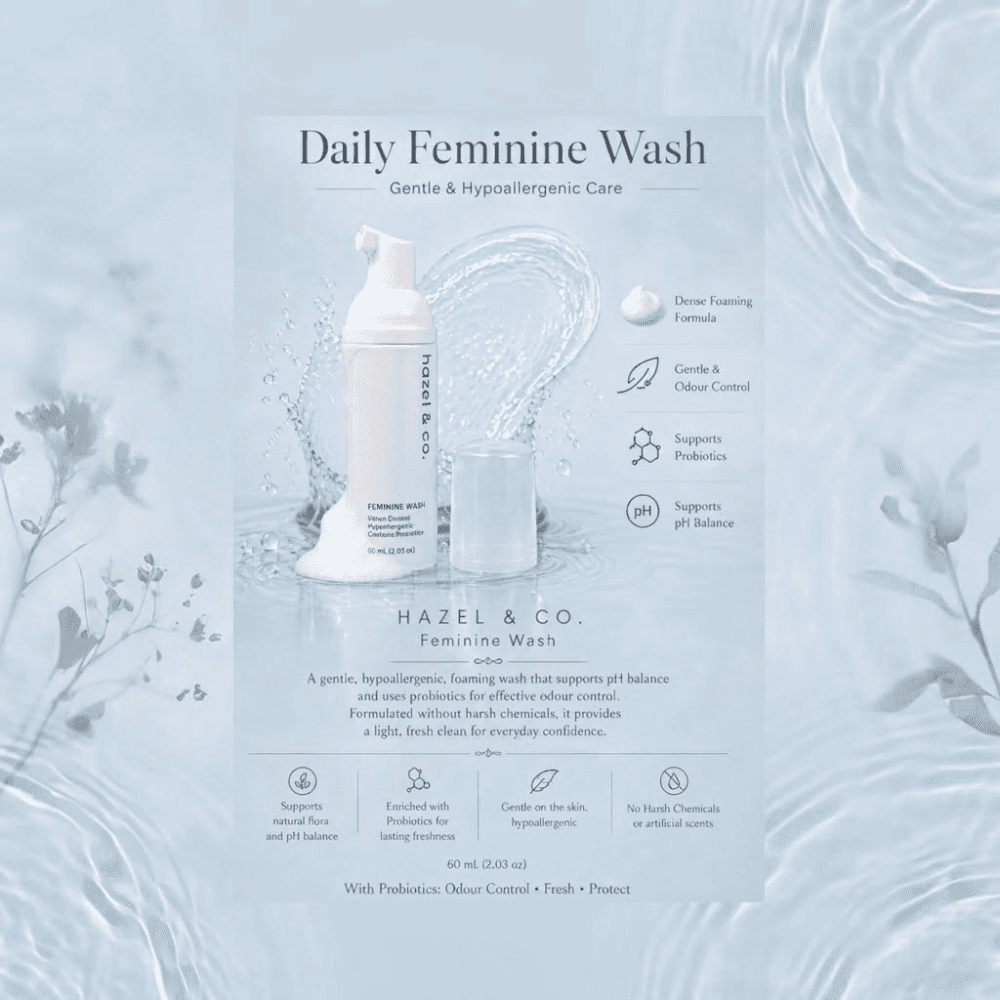 Hazel & Co. Feminine Wash | pH-Balanced Foaming Intimate Wash with Probiotics | 60ml thumbnail 2
