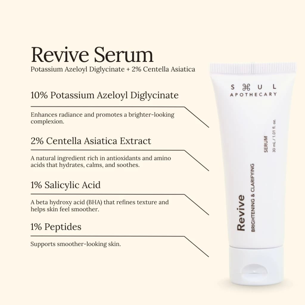 Soul Apothecary Revive Serum | 10% Azelaic Acid Derivative + Centella + Salicylic Acid + Peptides thumbnail 3