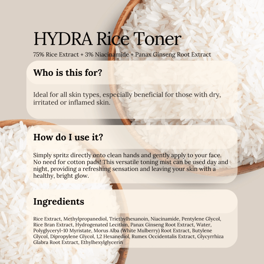 Soul Apothecary Hydra Rice Toner | 75% Rice Extract + 3% Niacinamide + Ginseng Brightening Toner thumbnail 3