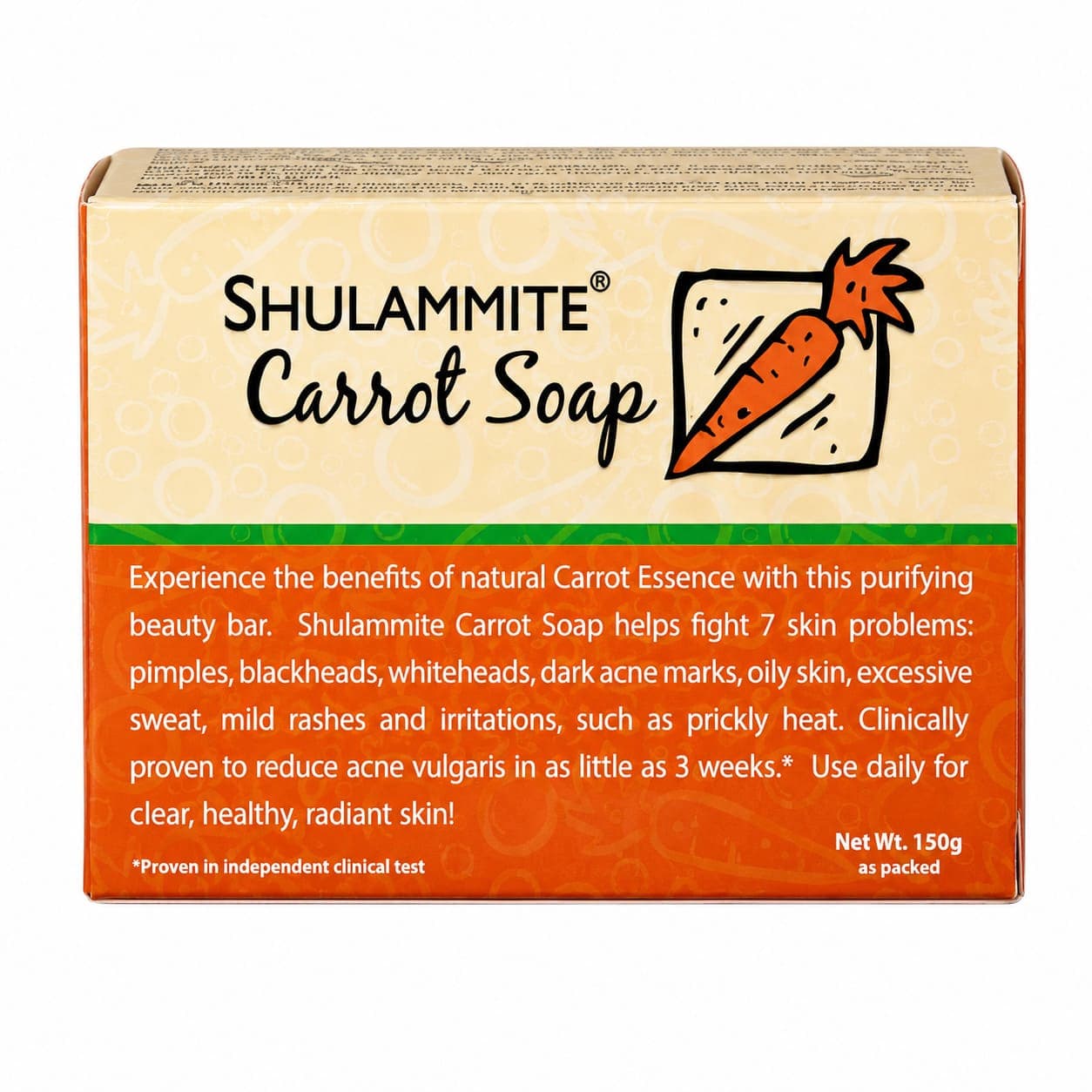 Shulammite Carrot Soap (Anti-Acne) Face & Body Soap 150g (3pcs)